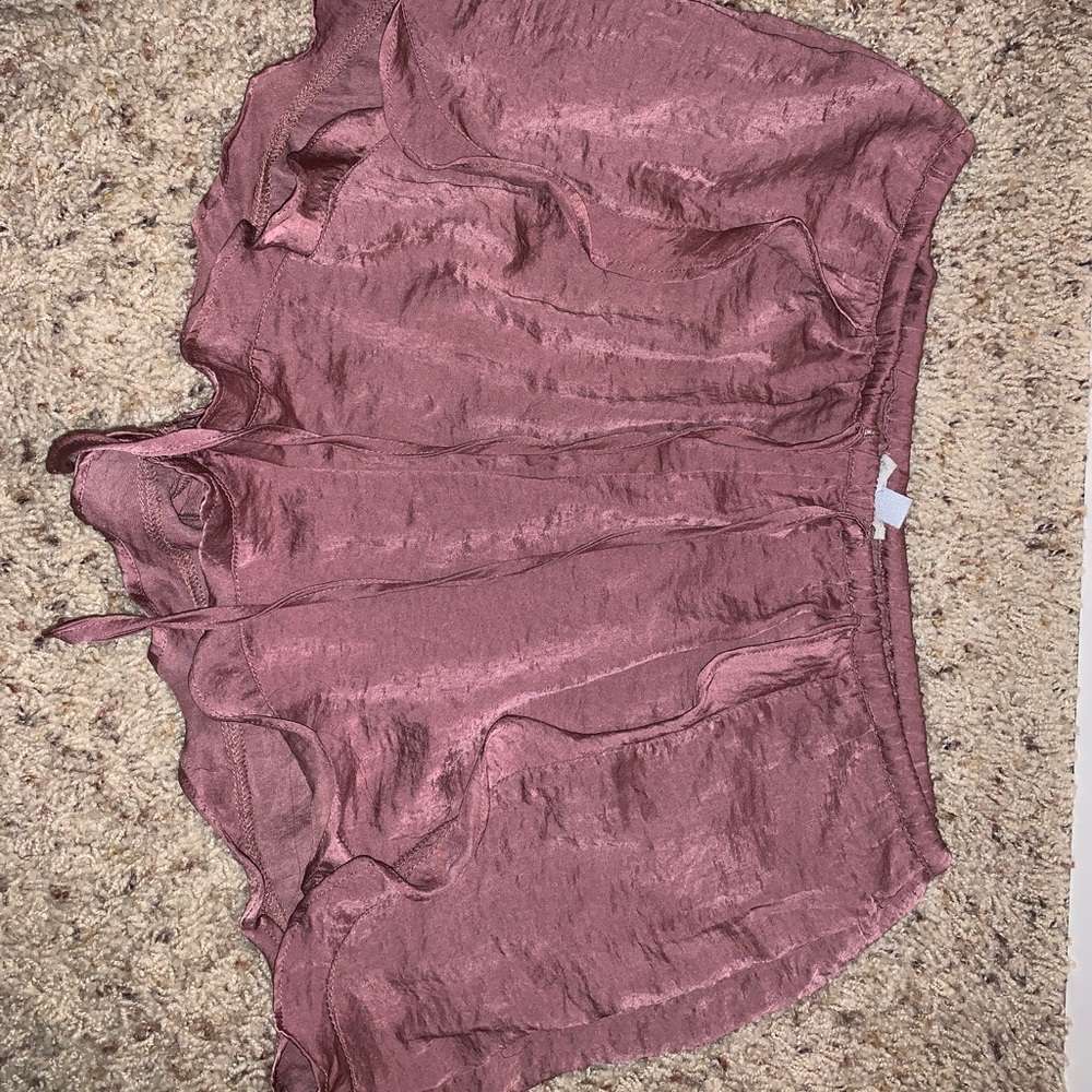 Ruffled rudy color flowy shorts